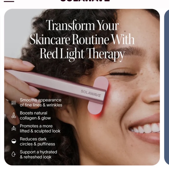 Solowave Bundle Skincare Wand Red Light Therapy Rose Gold & LightBoost Serum NWB - Picture 7 of 15